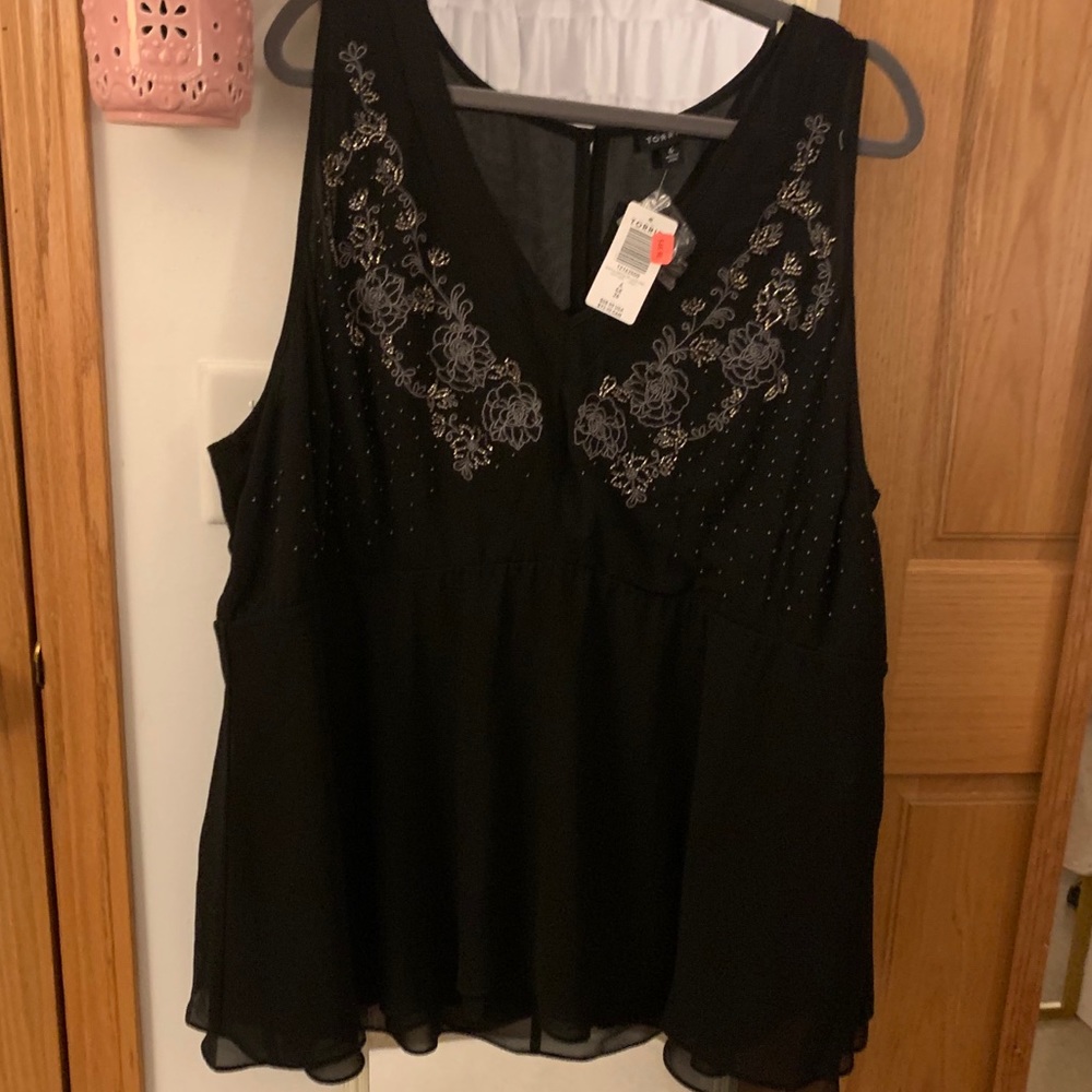 Beaded peplum tank top